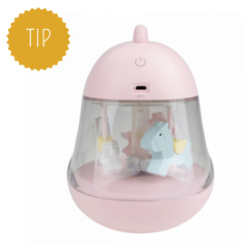 MARY'S | Nachtlamp en muziekdoos carrousel - roze