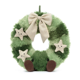 JELLYCAT | Amuseable Knuffel Kerstkrans  - Wreath Nordic Spruce - 35 cm