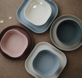 MUSHIE | Bord Vierkant Blauw (2st) - Square Dinnerware Plates Cloud
