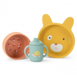 MOULIN ROTY | Kinderservies siliconen - Trois petits lapins