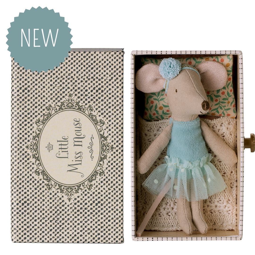 MAILEG | Muis kleine zus met bed - mint