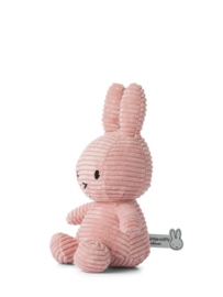 NIJNTJE | Knuffel Nijntje Corduroy roze 23 cm - Miffy sitting Corduroy pink