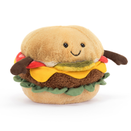 JELLYCAT | Amuseable Knuffel Hamburger - Burger - 12 x 12 cm