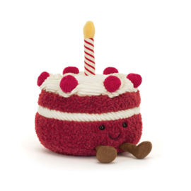 JELLYCAT | Amuseables knuffel taart cheri - 12 x 13 x 12 cm
