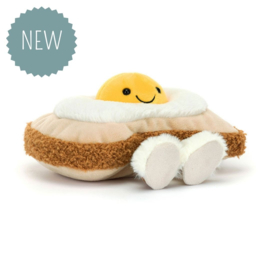 JELLYCAT | Amuseables knuffel broodje spiegelei -12x 16 x 12 cm