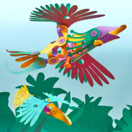 CLIXO | Magnetisch constructiespeelgoed - tropical birds - 24st