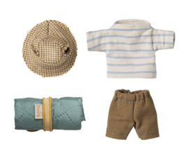 MAILEG | Muis hiking grote broer met magneten - blauwe outfit