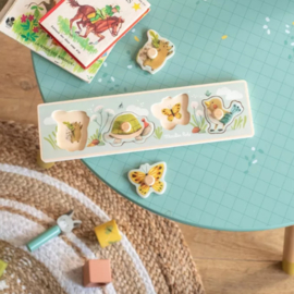 MOULIN ROTY | Houten knopjespuzzel - Trois petits lapins