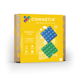 CONNETIX TILES | Magnetische bodemplaat groen & blauw - 2 stuks
