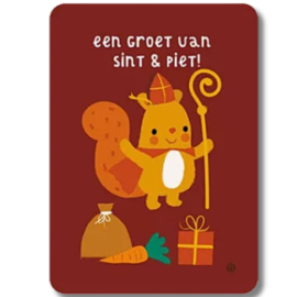 BY BORA | Kaart Sint - Een groet van Sint & Piet