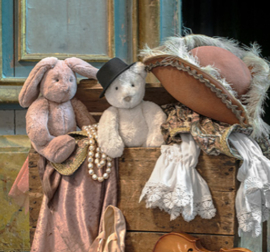MOULIN ROTY | Knuffel konijn roze - Arthur et Louison - 32 cm