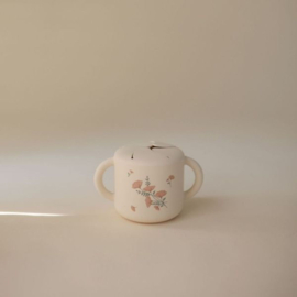MUSHIE | Siliconen snackbeker - pink flower