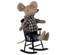 MAILEG | Poppenhuis schommelstoel antraciet - muis