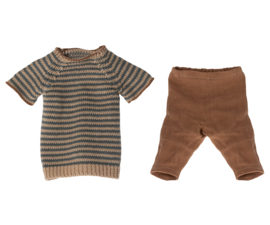 MAILEG | Konijn kleding - gebreide trui & broek - size 4