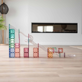 CONNETIX TILES | Pastel ball run pack - Magnetische tegels knikkerbaan pastel - 80 stuks