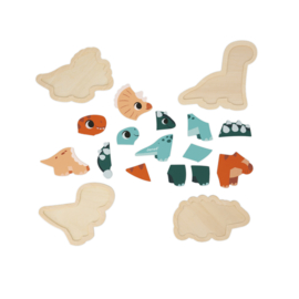 JANOD | Houten puzzel dino's - 2,3,4,5 st