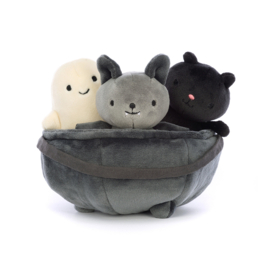 JELLYCAT | Knuffels Spookje, vleermuis & kat in ketel - Cauldron Cuties (15 cm)