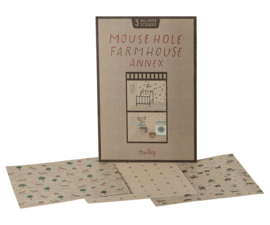MAILEG | Poppenhuis behang - farmhouse aanbouw - 3 stuks