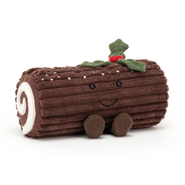 JELLYCAT | Amuseable Knuffel Kerstboomstammetje -  Yule Loge - 13 x 21 cm