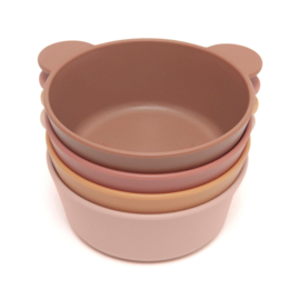 PETIT MONKEY | Kinderservies kom Bear Mahogany Rose - (set 2)