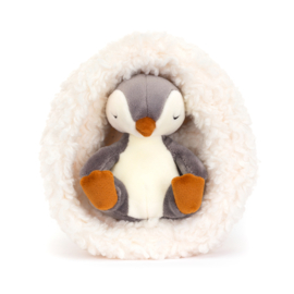 JELLYCAT | Knuffel Pinguin in mandje - Hibernating Penguin
