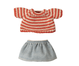 MAILEG | Muis kleding - rok met gestreepte trui - grote zus