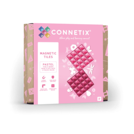 CONNETIX TILES | Magnetische bodemplaat pink & berry - 2 stuks