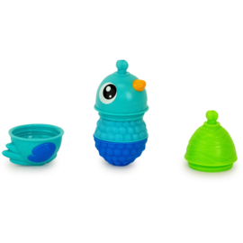 LALABOOM | Educatieve klikkralen blauwe vogel en bij - 6st