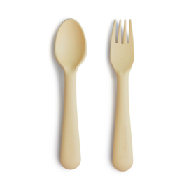 MUSHIE | Vork & Lepel Geel - Fork and Spoon Set Pale Daffodil