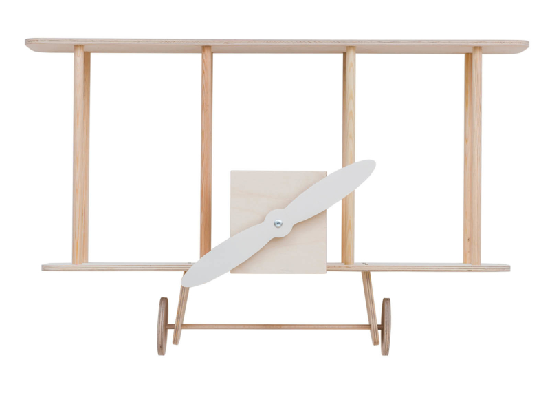 UP!WARSWAW | Wandkast vliegtuig blank hout