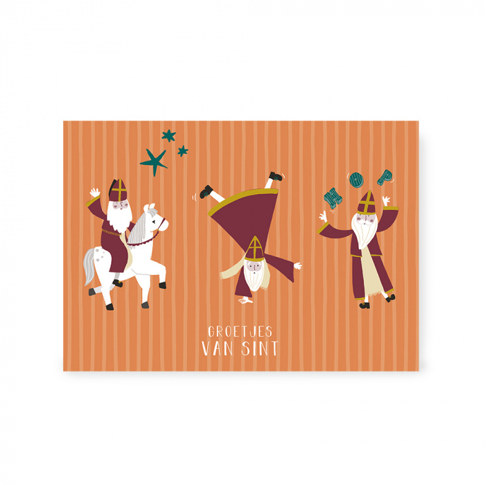 HOP | Ansichtkaart Sinterklaas acrobaat