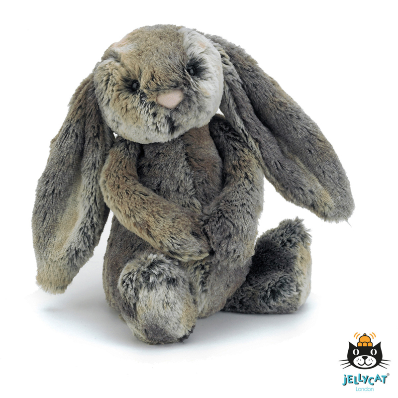 JELLYCAT | Knuffel Bashful Konijn gemêleerd -  Cottontail Bunny - 18 x 9 cm