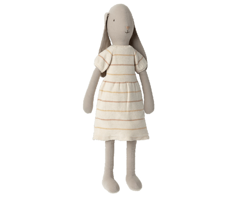 MAILEG | Konijn jurk off white gestreept - size 4