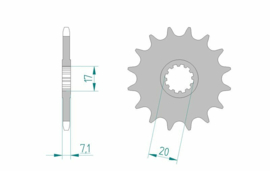 Front sprocket minarelli AM6 (420 chaine)