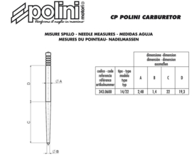 Polini aguille carburateur CP, 14/22