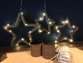 Metalen ster met jute, led