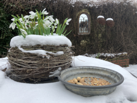 Zinken voerbakje, waterbadje