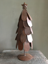 Roest metalen kerstboom 41cm