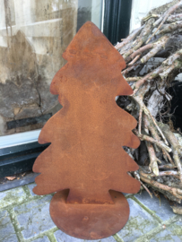 Roest metalen kerstboom 38cm.