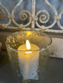 Glazen bubbeltjes windlicht 11cm