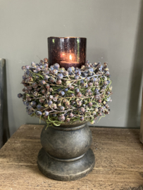 Taartje, nestje van dadeltakjen met windlichtje