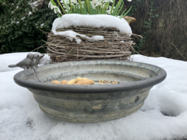 Zinken voerbakje, waterbadje