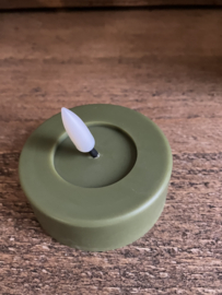 Waxinelichten led, olijfgroen