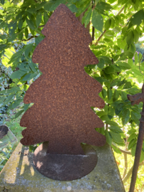 Roest metalen kerstboom 38cm.