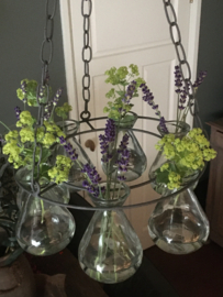 Metalen hanger met 7 vaasjes