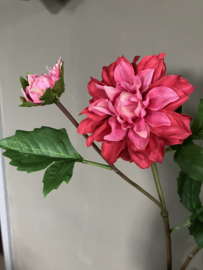 Zijden dahlia donker roze, 90cm