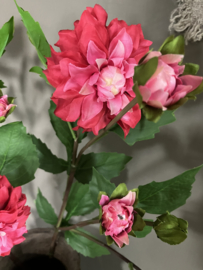 Zijden dahlia donker roze, 90cm