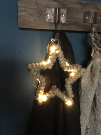 Metalen ster met jute, led