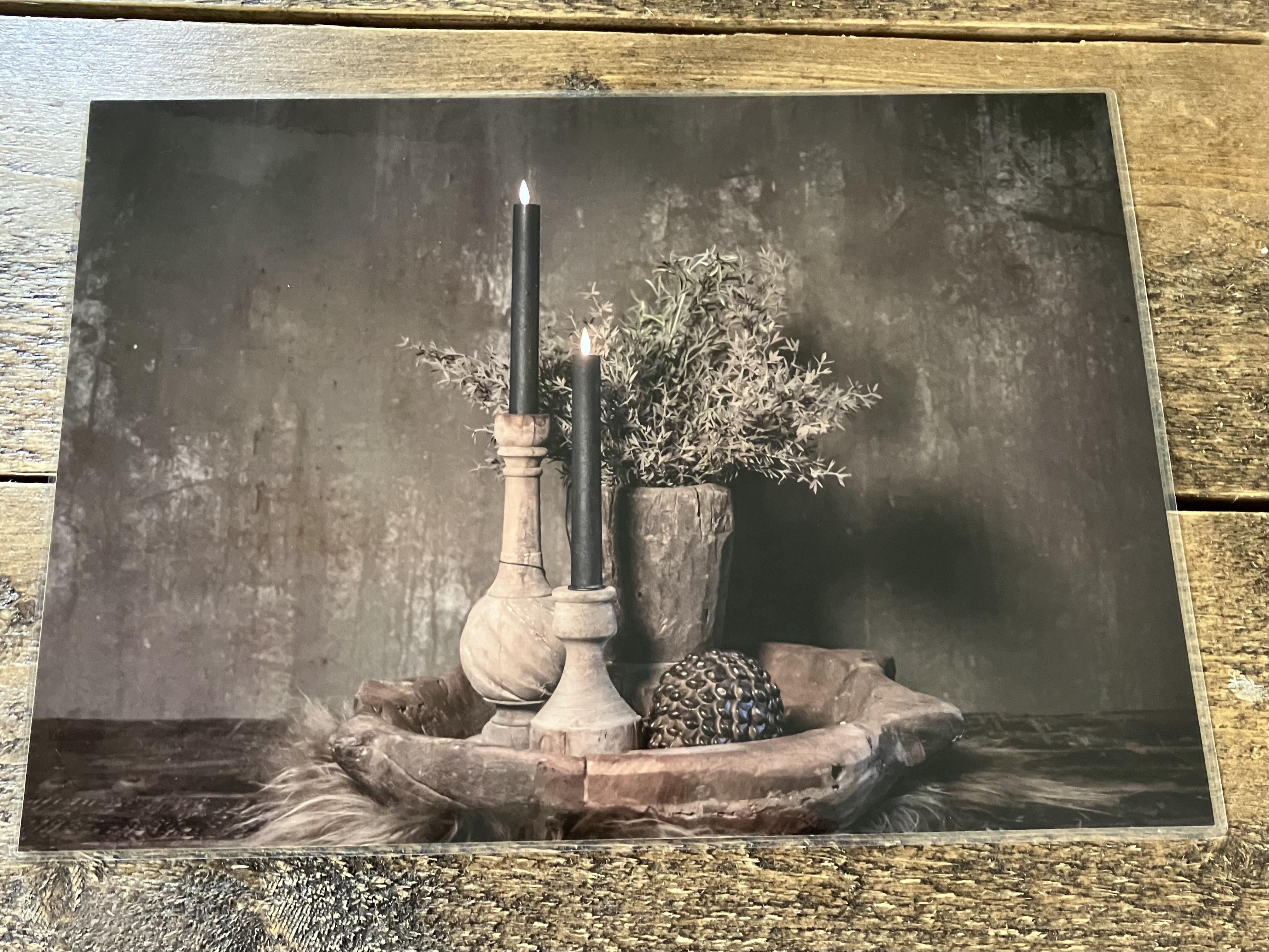 Placemat, zwarte kaarsen