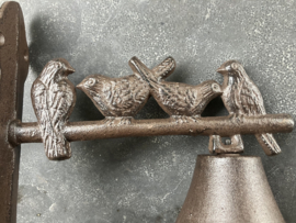Gietijzeren deurbel met vogeltjes